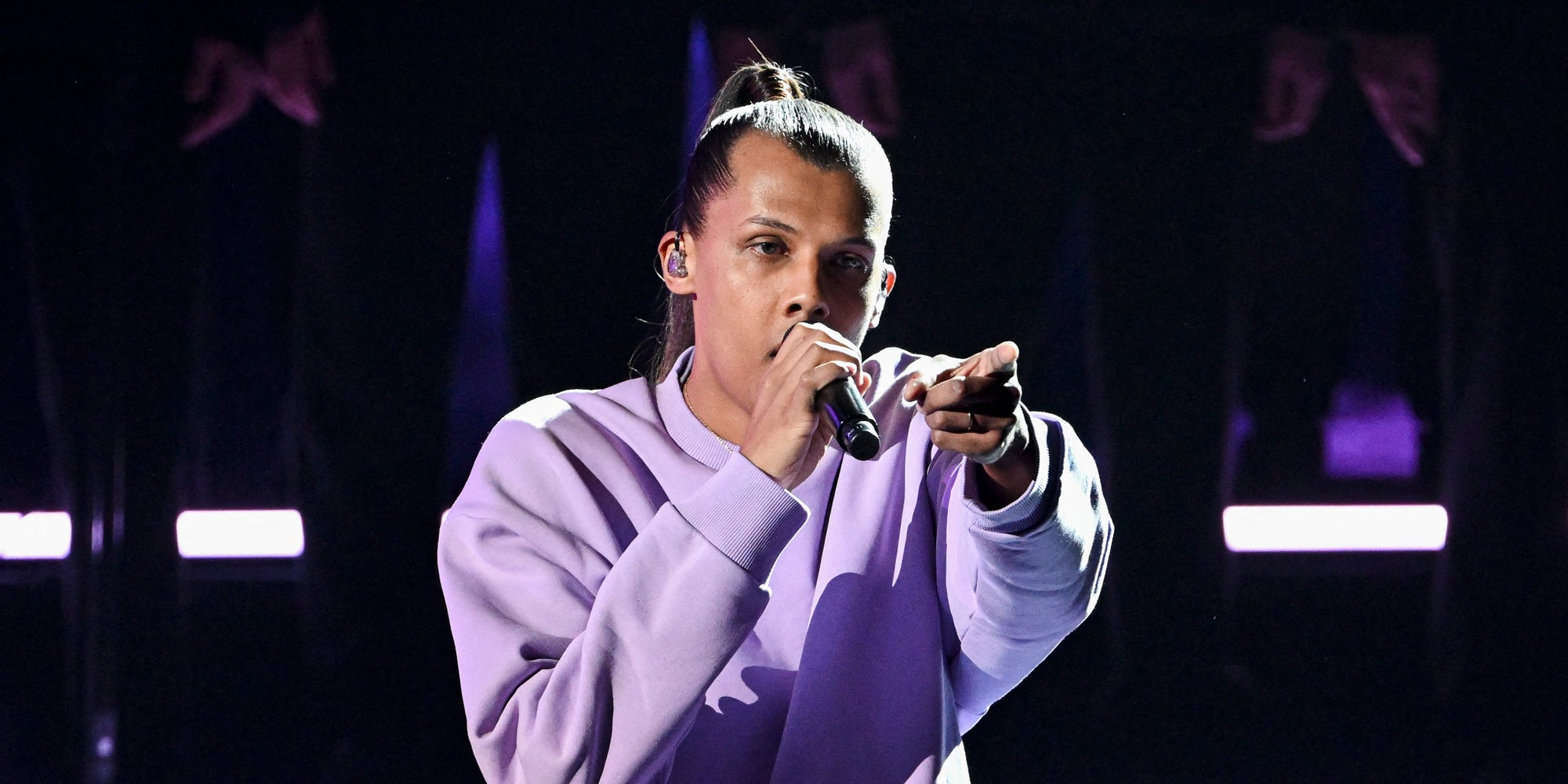 Stromae lors de la 38e cérémonie des Victoires de la Musique, le 10 février 2023 à la Seine Musicale (Boulogne-Billancourt).