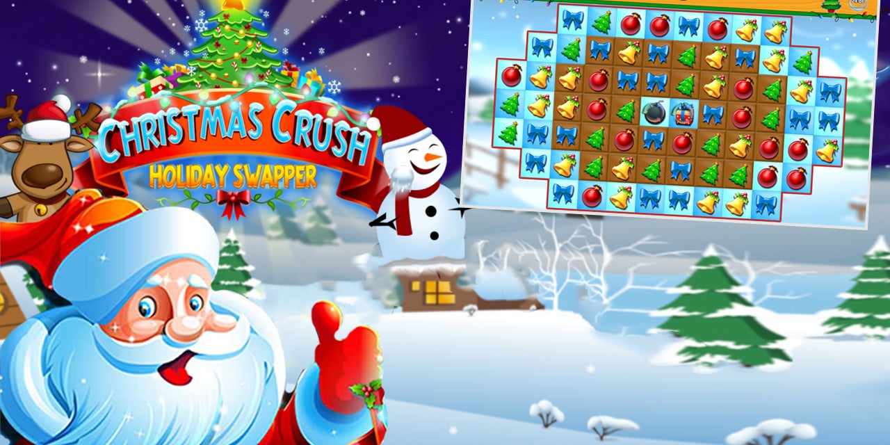 Alignez les sapins et les boules de Noël pour passer les niveaux, de la façon la plus festive qui soit avec le jeu mobile "Christmas Crush" !