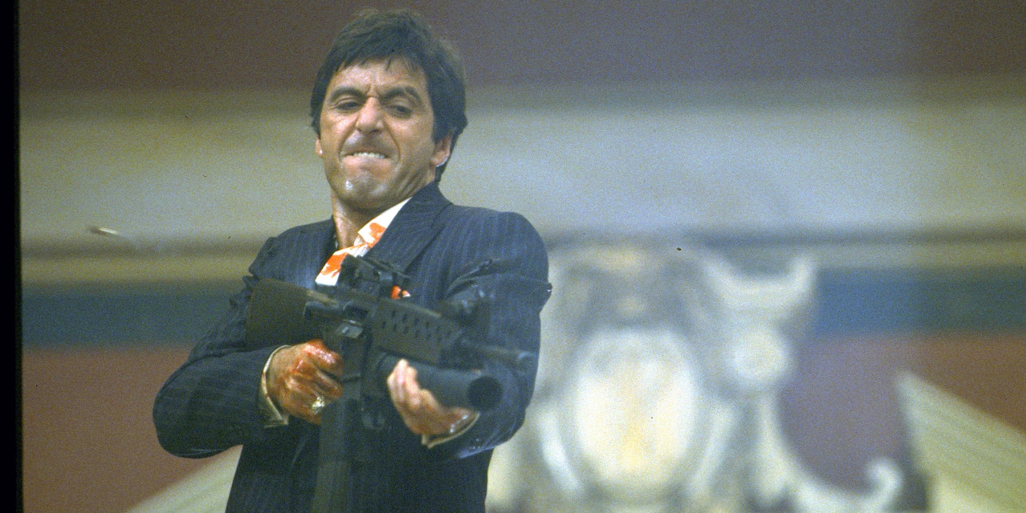 Al Pacino dans le rôle culte de Tony Montana pour Scarface, le chef d'œuvre de Brian de Palma