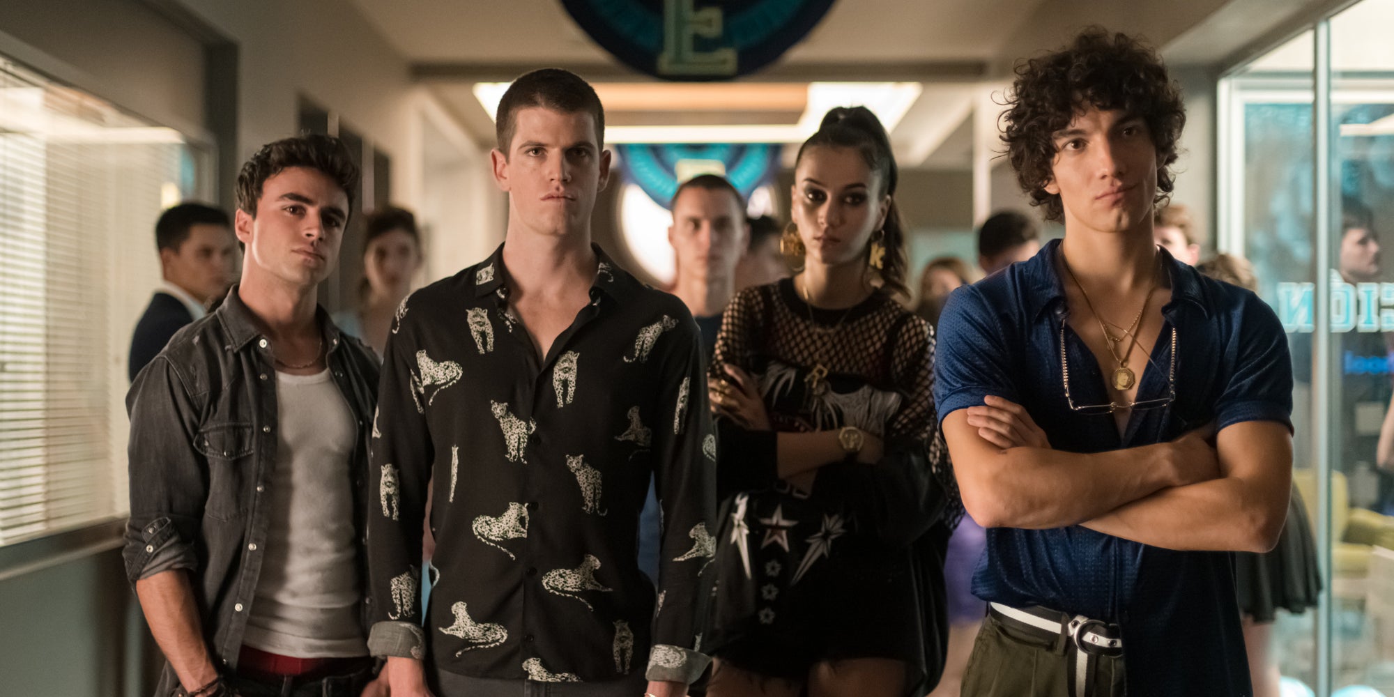 Samu, Guzmán, Rebe et Valerio dans la saison 3 d'Élite.