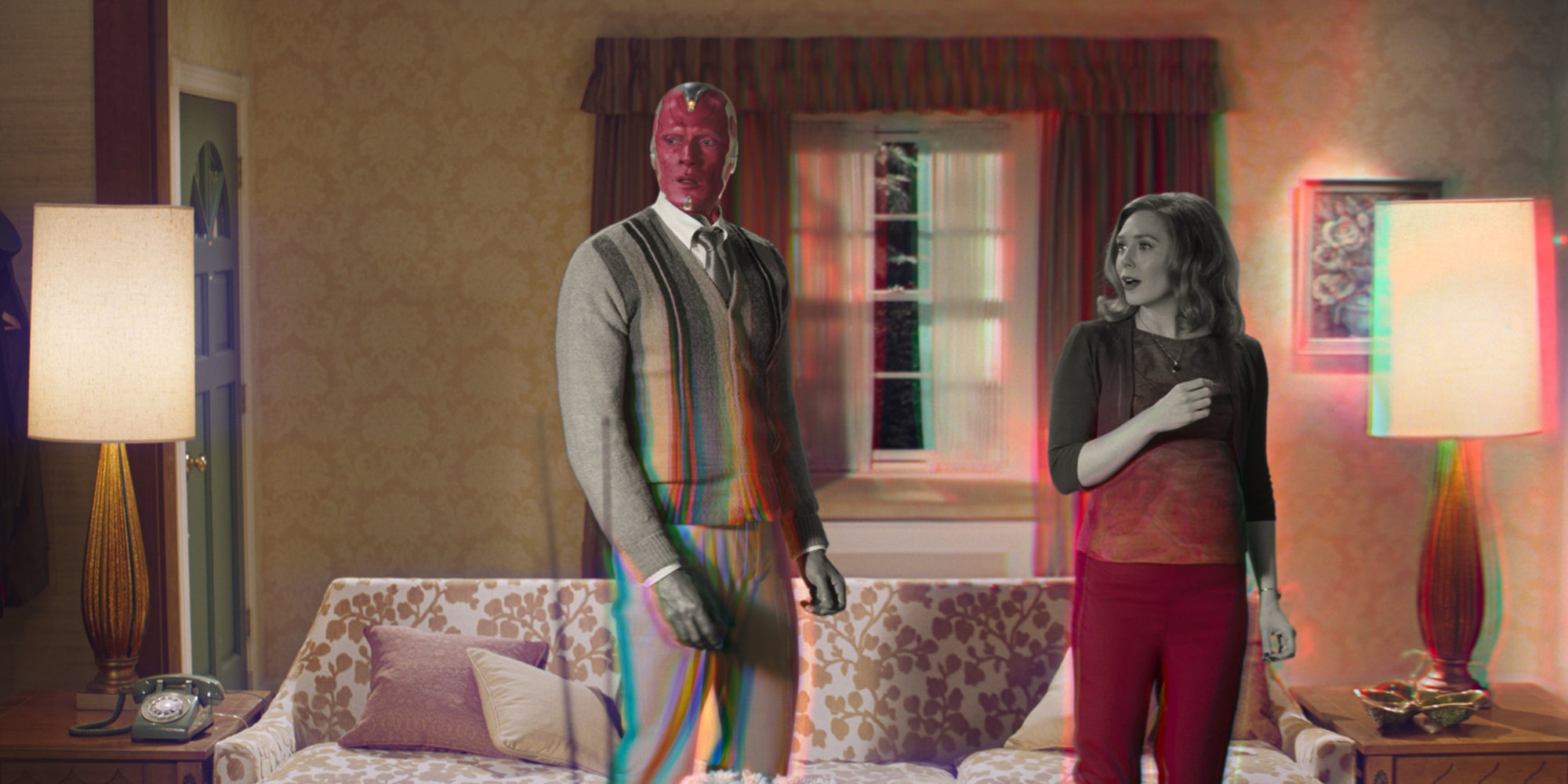 Wanda, ou Scarlett Witch, et Vision, de retour dans la série WandaVision, prochainement sur Disney+