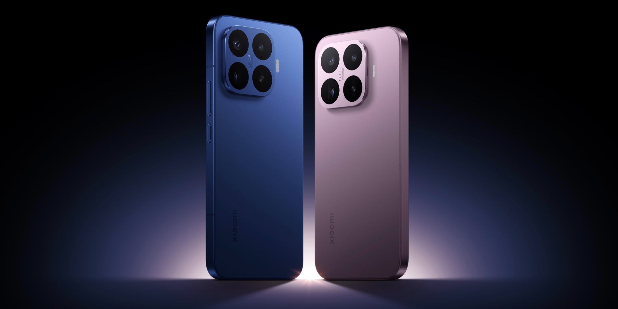 Les Xiaomi 17T Pro et 17T, ici dans les coloris bleu et violet.