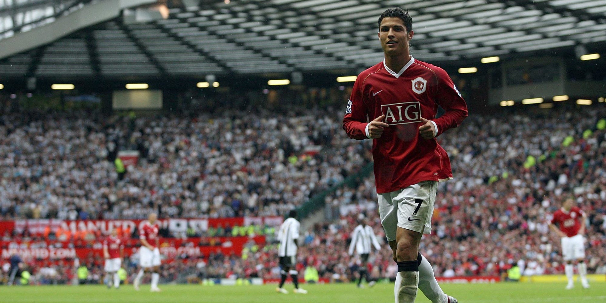 Cristiano Ronaldo lors de Manchester United-Newcastle, le 1er octobre 2006 à Old Trafford, Manchester