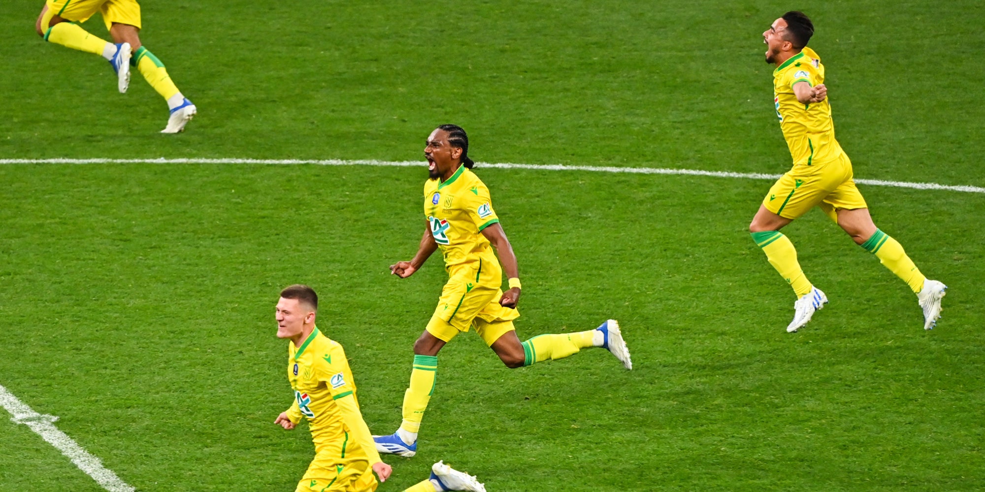 Les joueurs du FC Nantes lors de la finale de Coupe de France les opposant à Nice, au Stade de France à Paris, le 7 mai 2022.