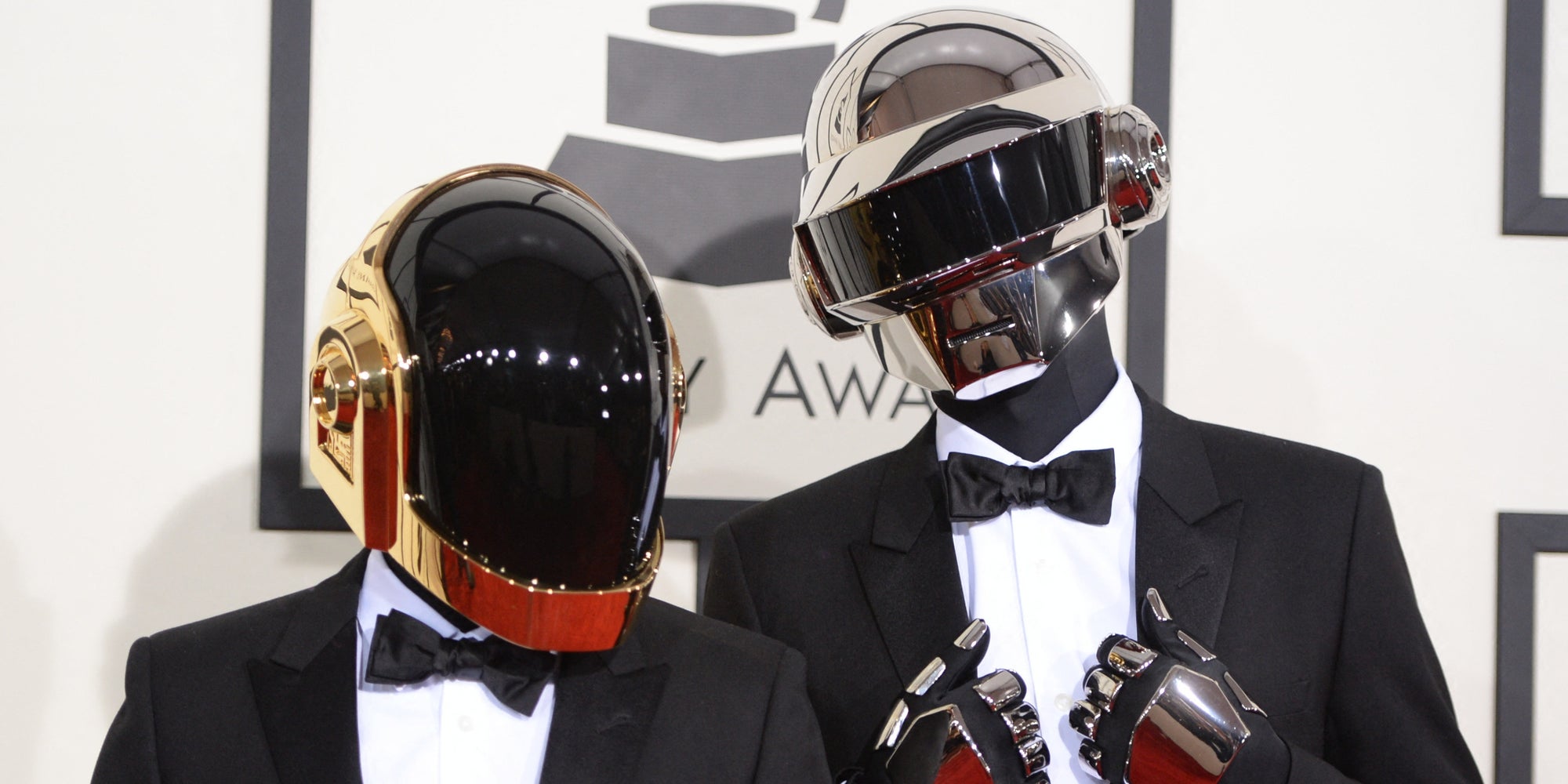 Le duo Daft Punk lors des Grammy Awards, le 26 janvier 2014 à Los Angeles, Californie