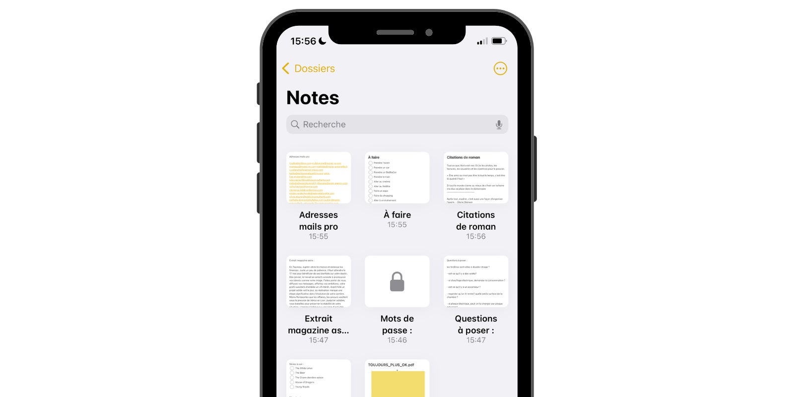 Découvrez tout ce que vous pouvez faire via l'application Notes.