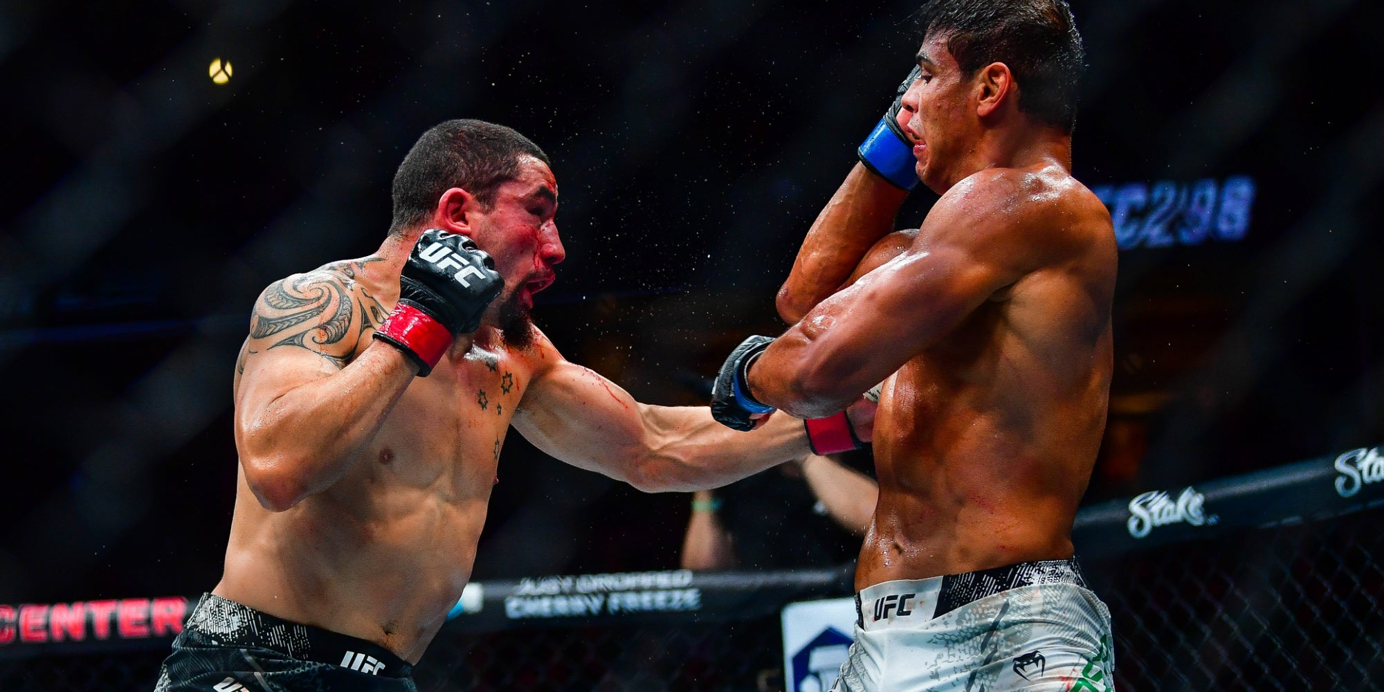 Robert Whittaker lors de son combat face à Paulo Costa, le 17 février 2024 au Honda Center d'Anaheim (Californie).