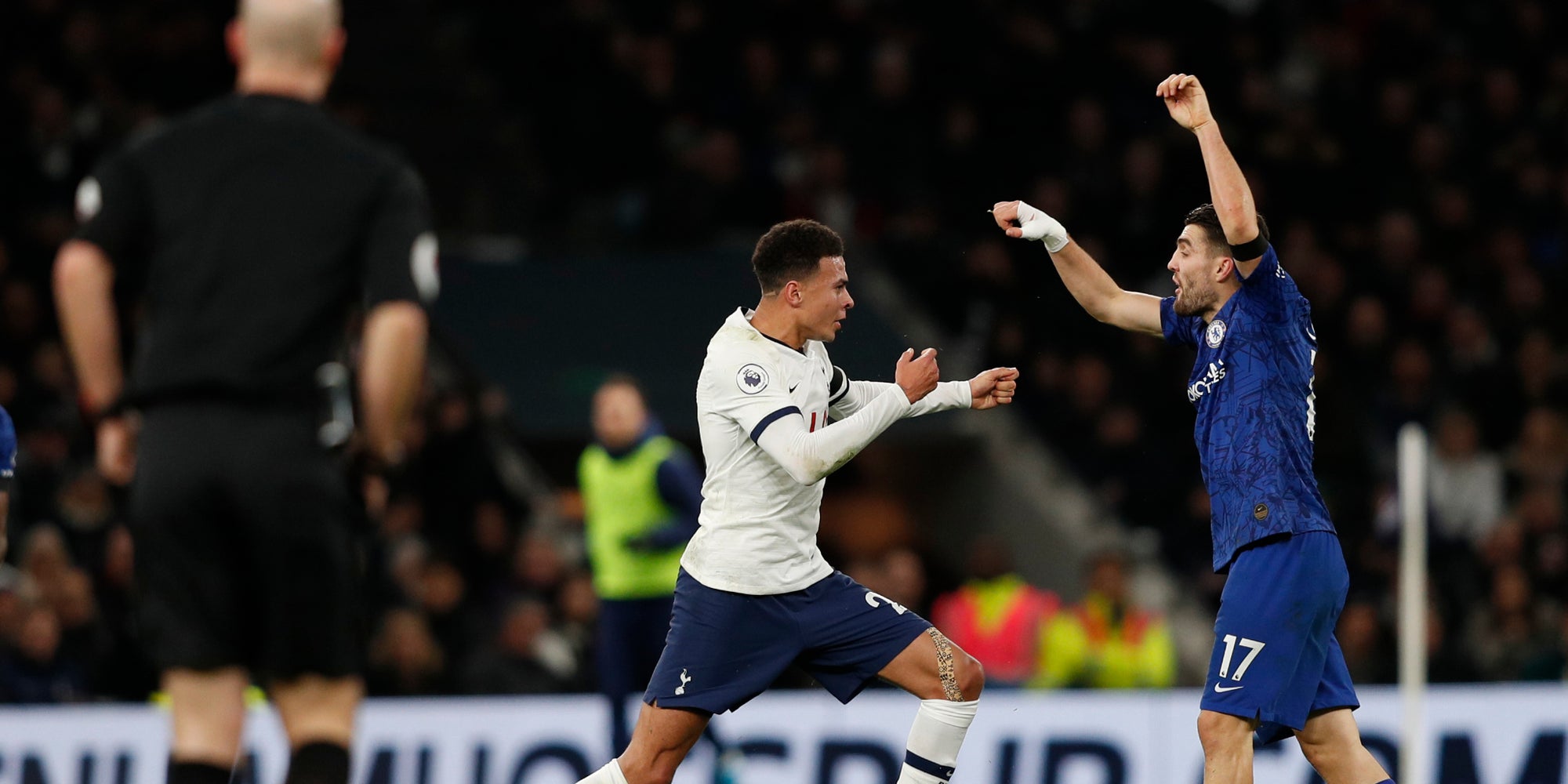 Alli et Kovacic lors de Tottenham-Chelsea, le 22 décembre 2019 au Tottenham Hotspur Stadium, Londres