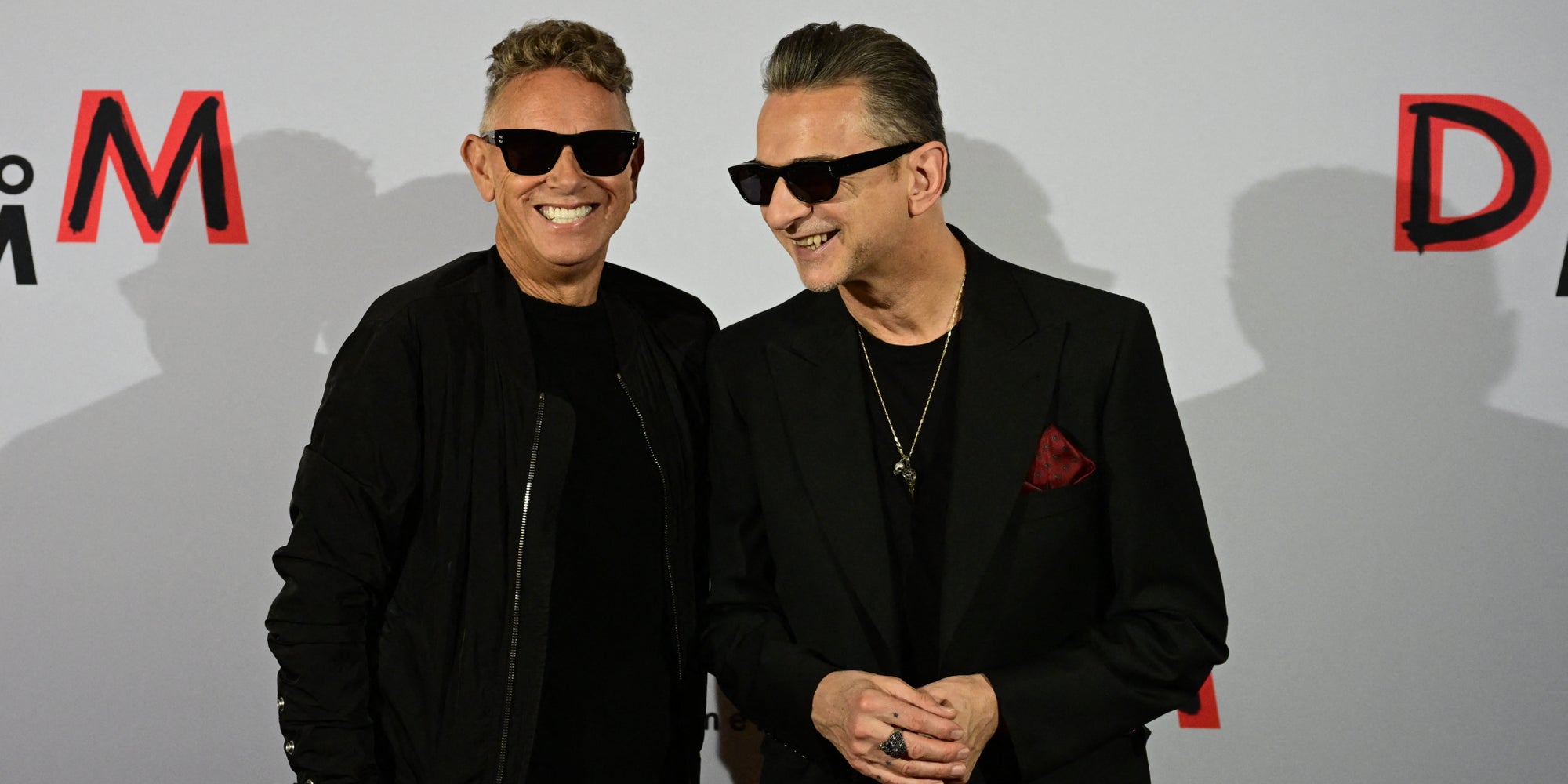 Martin Gore et Dave Gahan de Depeche Mode, lors d'une conférence de presse annonçant l'album "Memento Mori", à Berlin, le 4 octobre 2022.