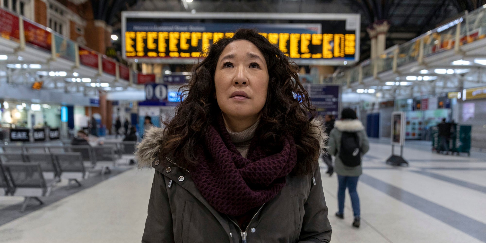 Sandra Oh dans le rôle d'Eve Polastri dans la saison 3 de Killing Eve.