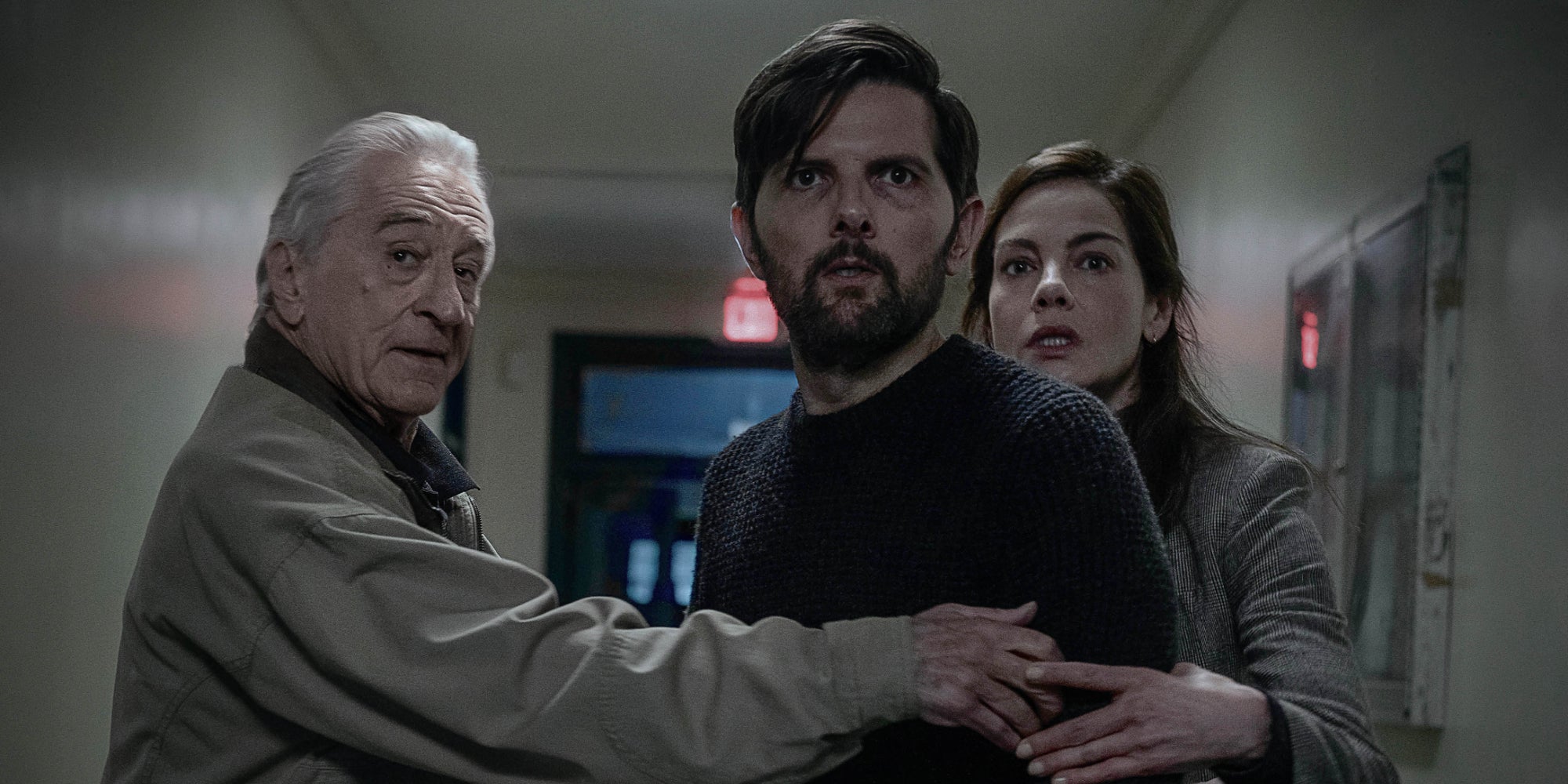 Robert De Niro (Peter Willis), Adam Scott (Tom Kennedy) et Michelle Monaghan (Amanda Beck) dans "The Whisper Man".