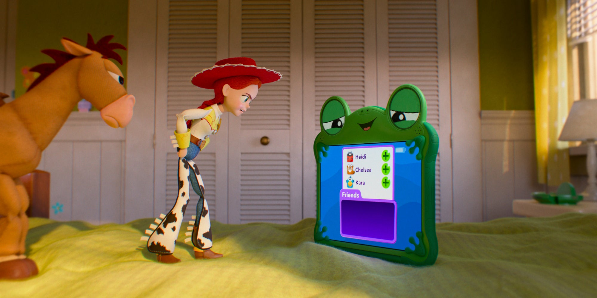Les jouets face à Lilypad dans "Toy Story 5".