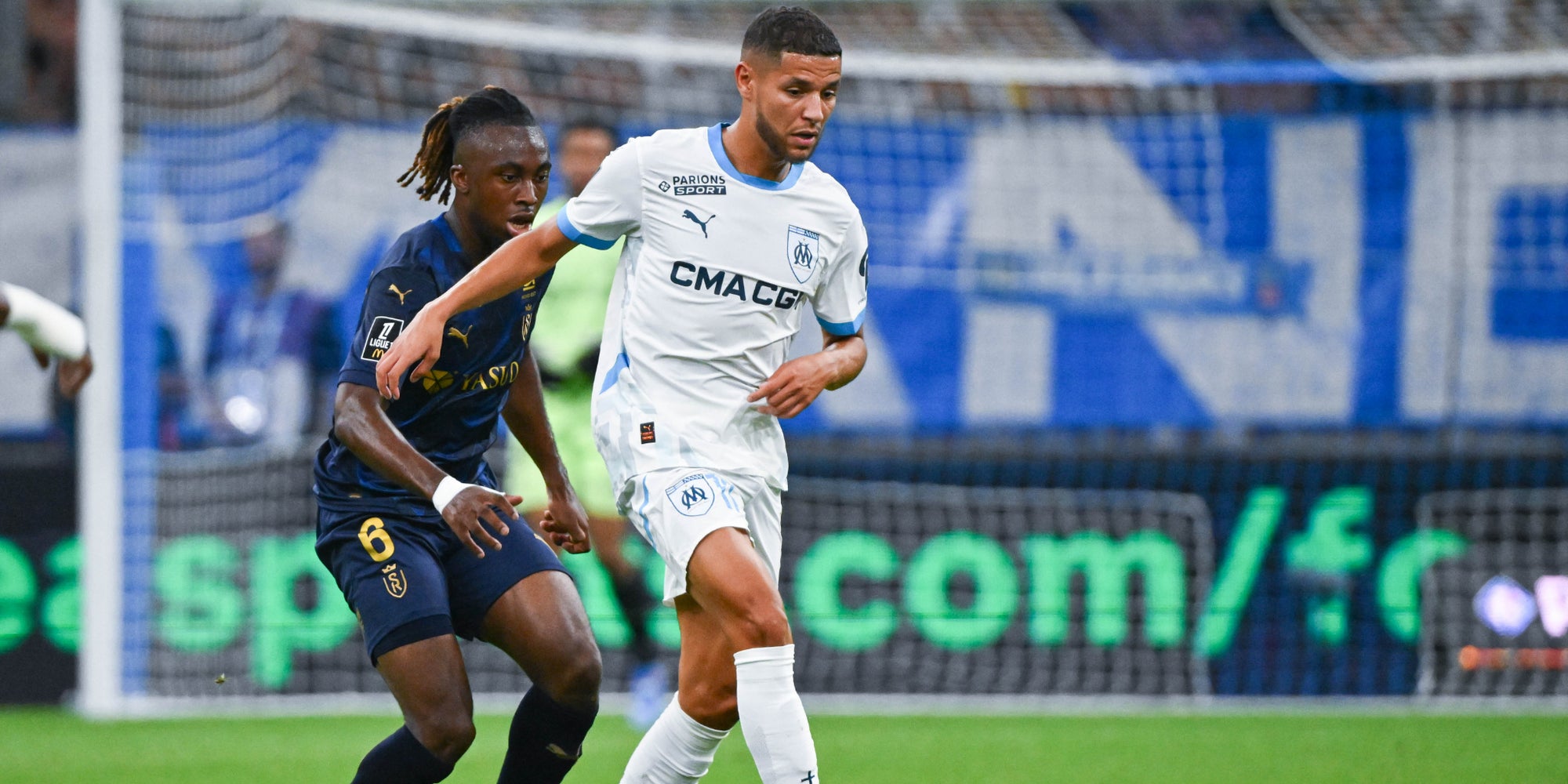 Amine Harit lors de la rencontre entre Marseille et Reims, le 25 août 2024 à l'Orange Vélodrome.