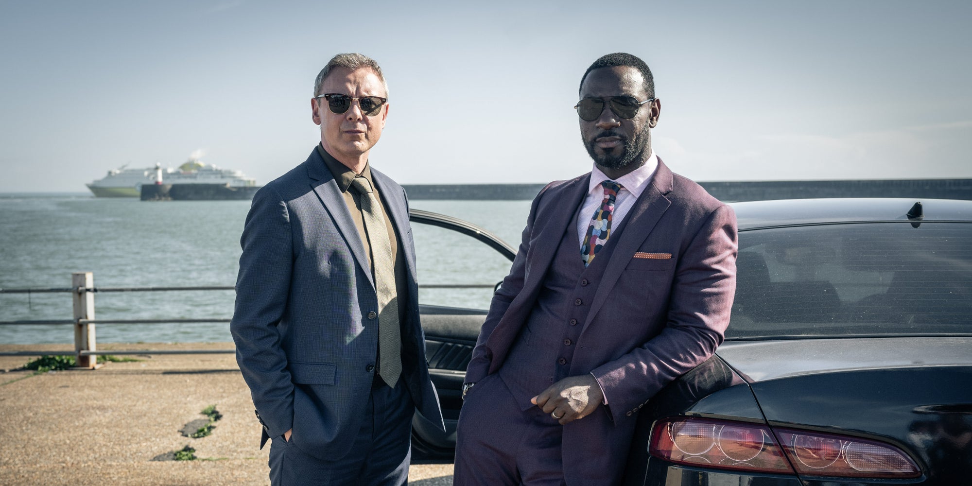 John Simm et Richie Campbell dans la saison 5 de ''Grace''.