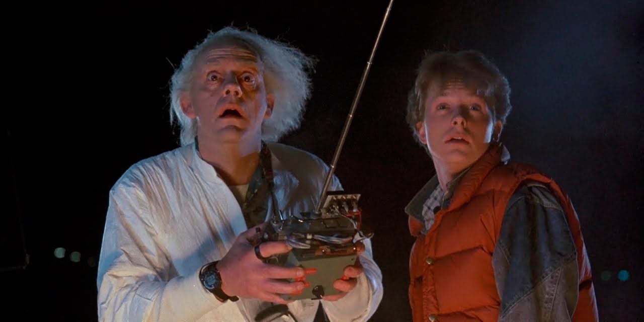 Marty McFly et Doc, les deux personnages principaux de Retour vers le Futur.
