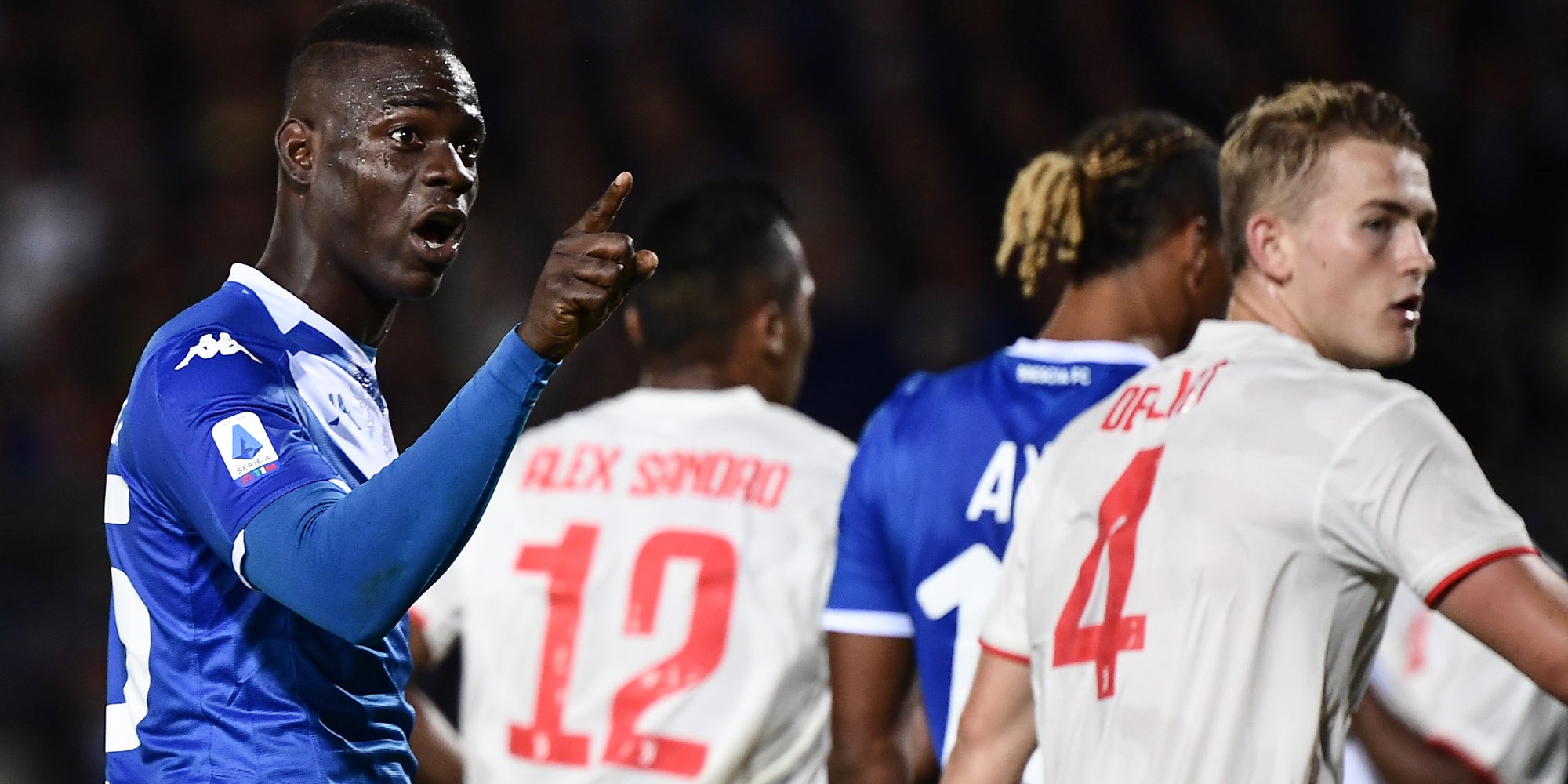 Mario Balotelli lors d'un match contre la Juventus au stade Mario-Rigamonti, à Brescia, le 24 septembre 2019.