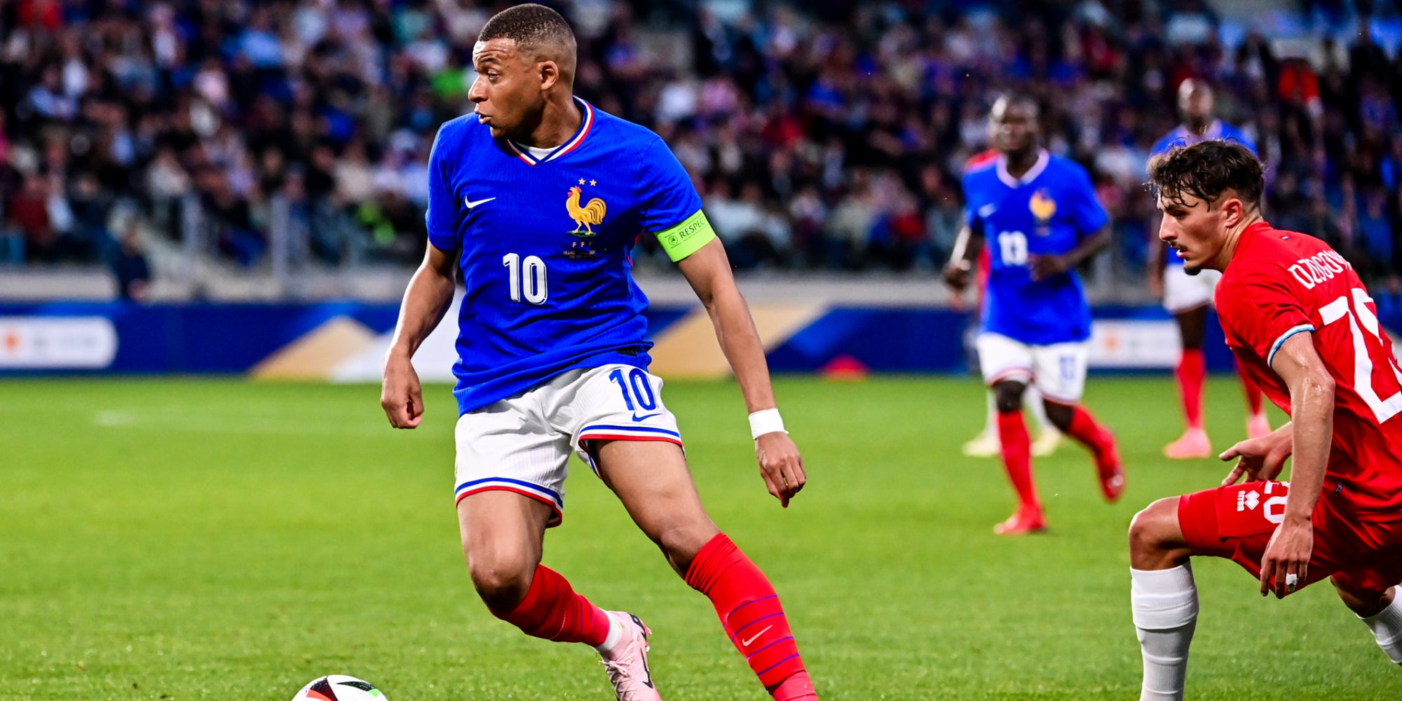 Kylian Mbappé lors du match de préparation de la France face au Luxembourg, le 5 juin 2024 au Stade Saint-Symphorien de Metz.