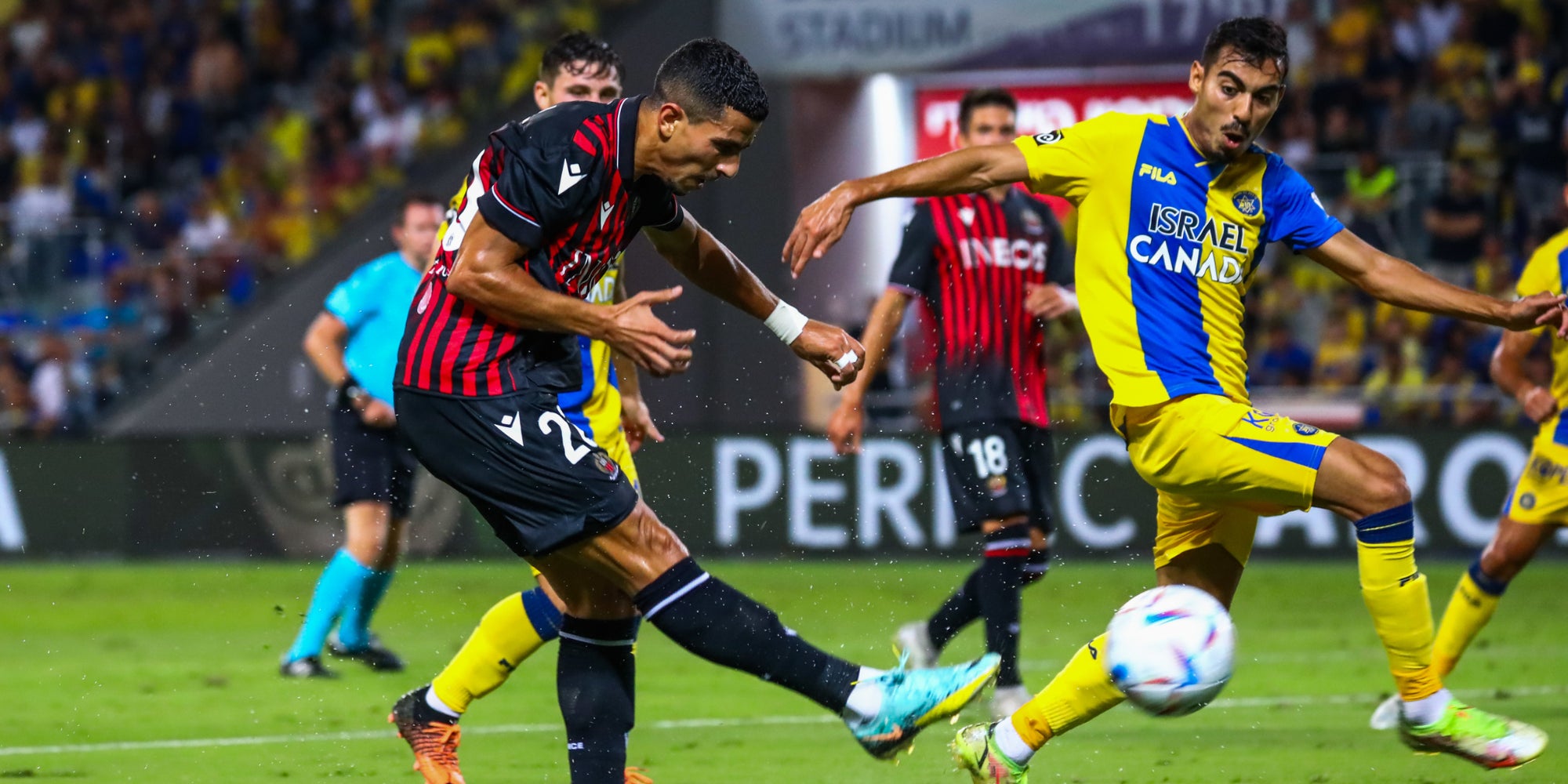 Maccabi Tel Aviv - Nice, match aller des barrages de Ligue Europa Conférence, le 18 août 2022 au Bloomfield Stadium, Tel Aviv