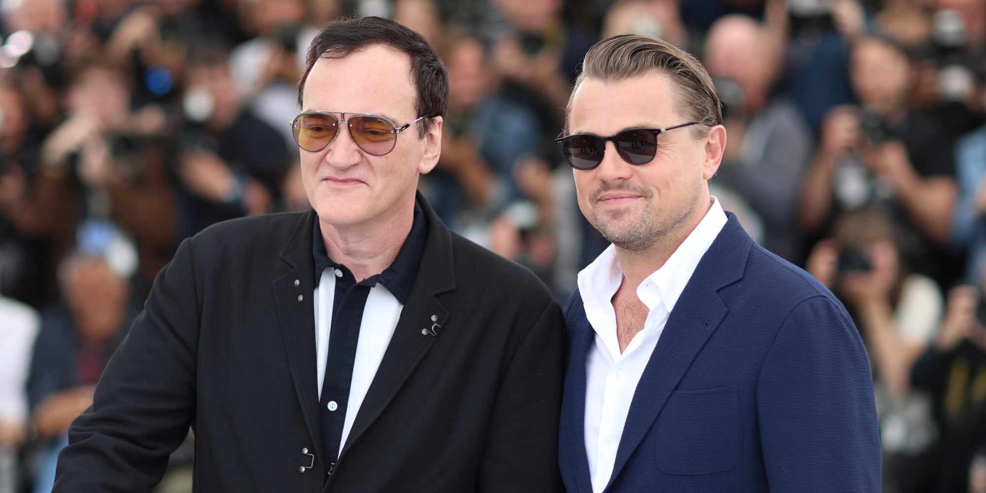 Quentin Tarantino et Leonardo DiCaprio au photocall du film "Once Upon a Time... in Hollywood" au Festival de Cannes, le 22 mai 2019.