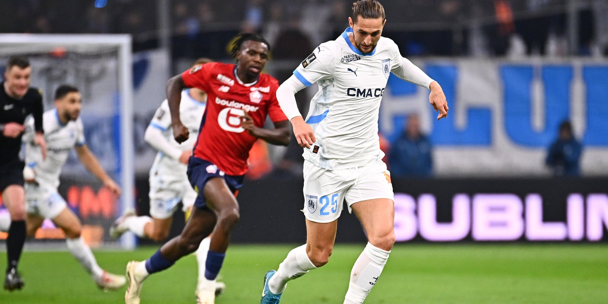 Adrien Rabiot lors du match entre l'Olympique de Marseille et Lille, le 14 décembre 2024 au Stade Vélodrome (Marseille).