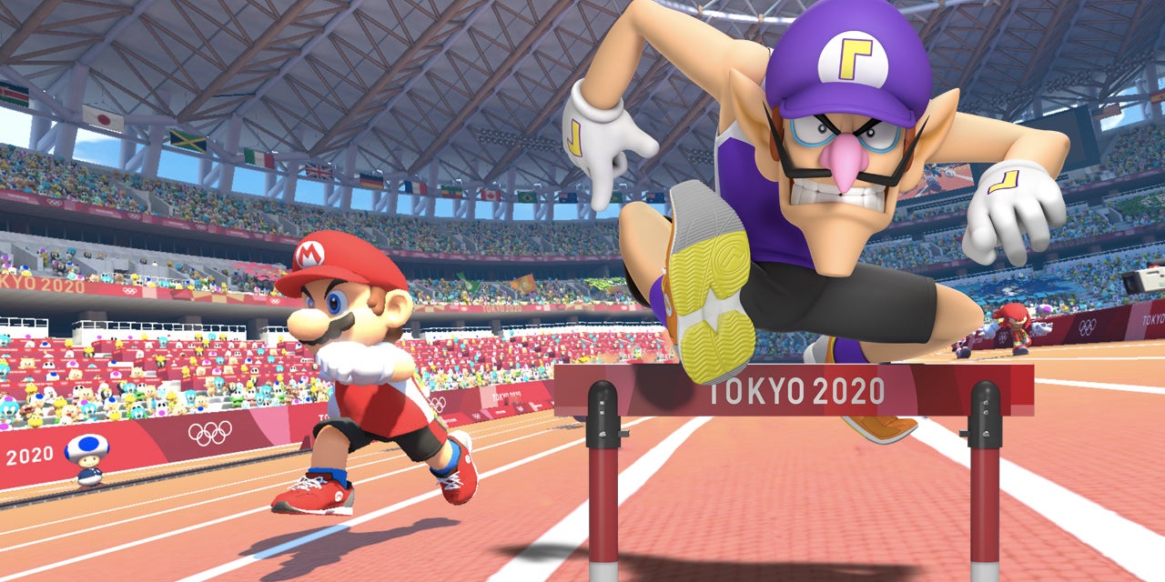 Waluigi dans Mario & Sonic aux Jeux Olympiques de Tokyo 2020 sur Nintendo Switch.
