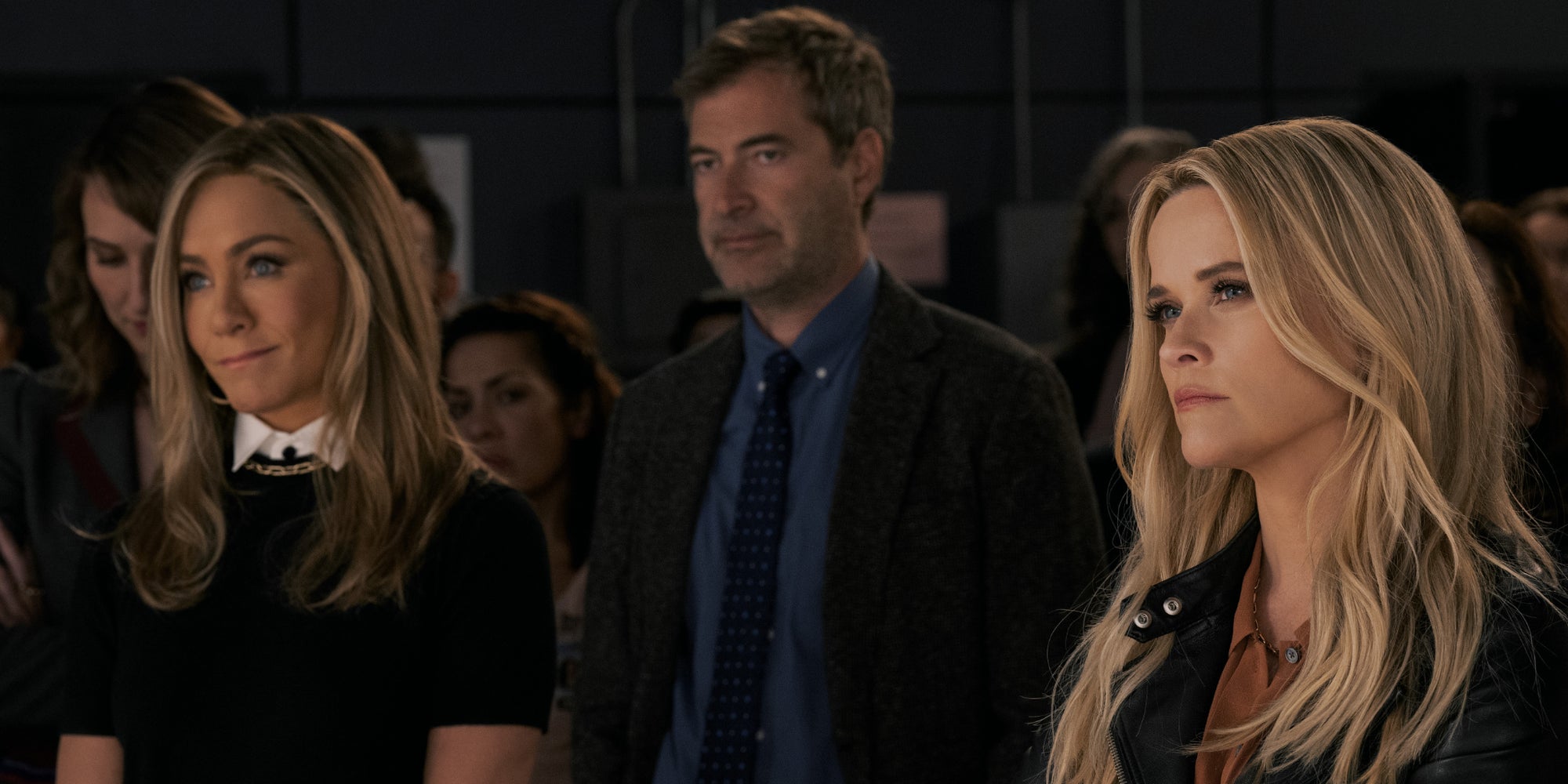 Jennifer Aniston, Mark Duplass et Reese Witherspoon dans la saison 3 de "The Morning Show".