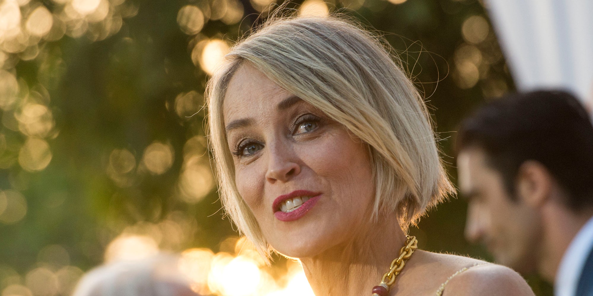 Sharon Stone lors d'un gala de charité à Los Angeles, le 22 avril 2017.