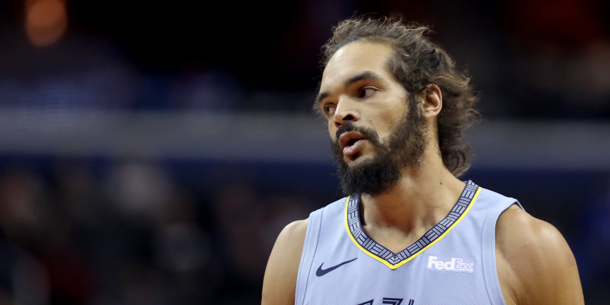 Joakim Noah avec les Grizzlies de Memphis, face aux Washington Wizards à la Capital One Arena, à Washington DC, le 16 mars 2019.