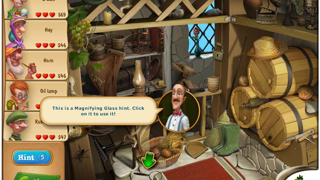 Dans chaque pièce, il faut retrouver les objets recherchés par les clients du vide-grenier Dans chaque pièce, il faut retrouver les objets recherchés par les clients du vide-grenier