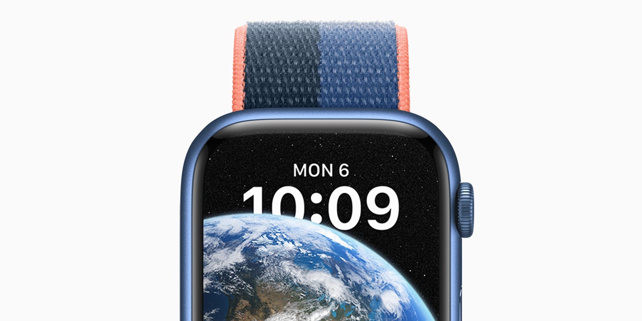 L'Apple Watch Series 7, présentant la prochaine mise à jour watchOS 9.