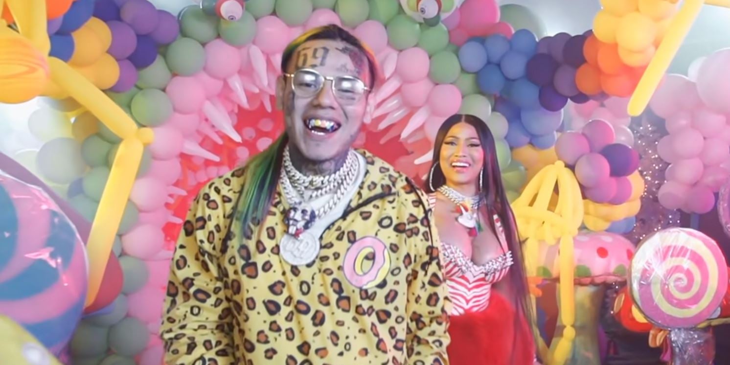 6ix9ine et Nicki Minaj dans le clip du tube FEFE.