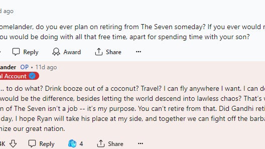 Homelander n'est pas prêt de quitter les Sept