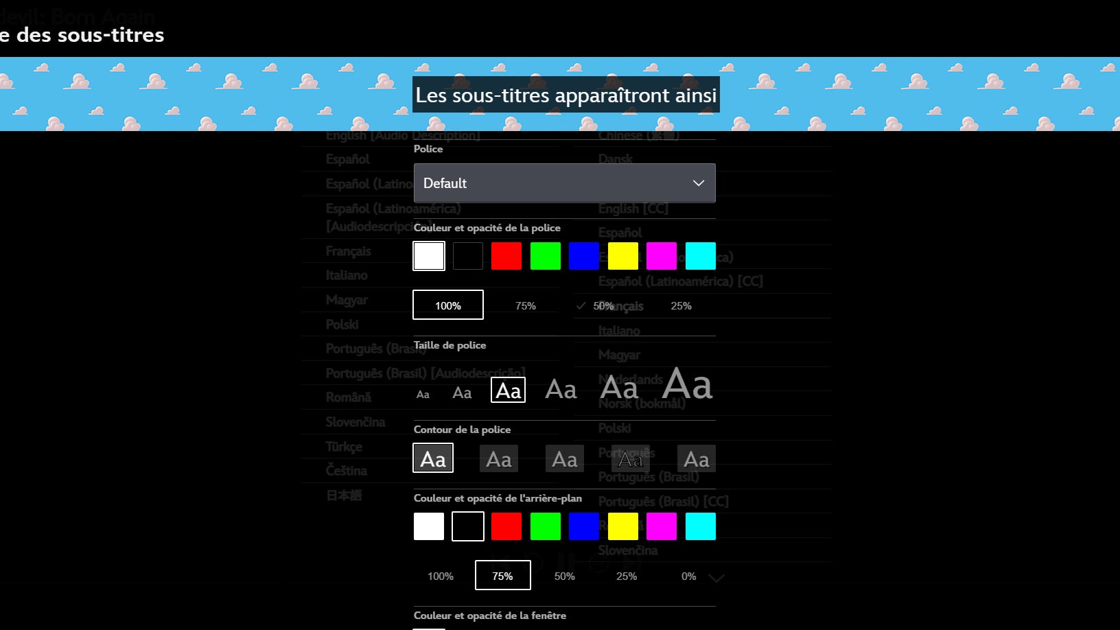 Les possibilités de sous-titres sont ultra nombreuses