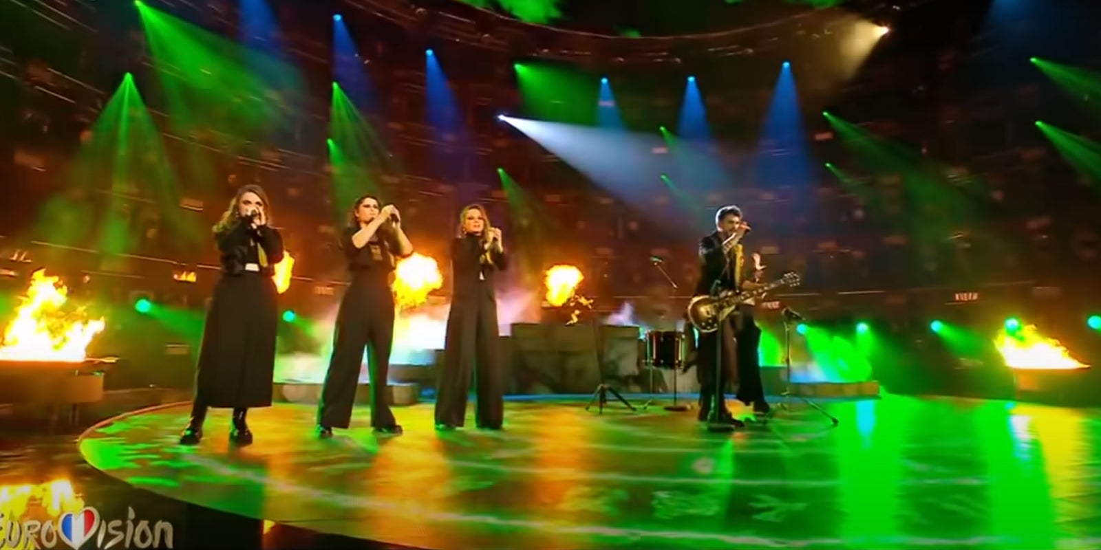 Le groupe breton Alvan & Ahez sur la scène de l'émission "Eurovision France", le 5 mars 2022.