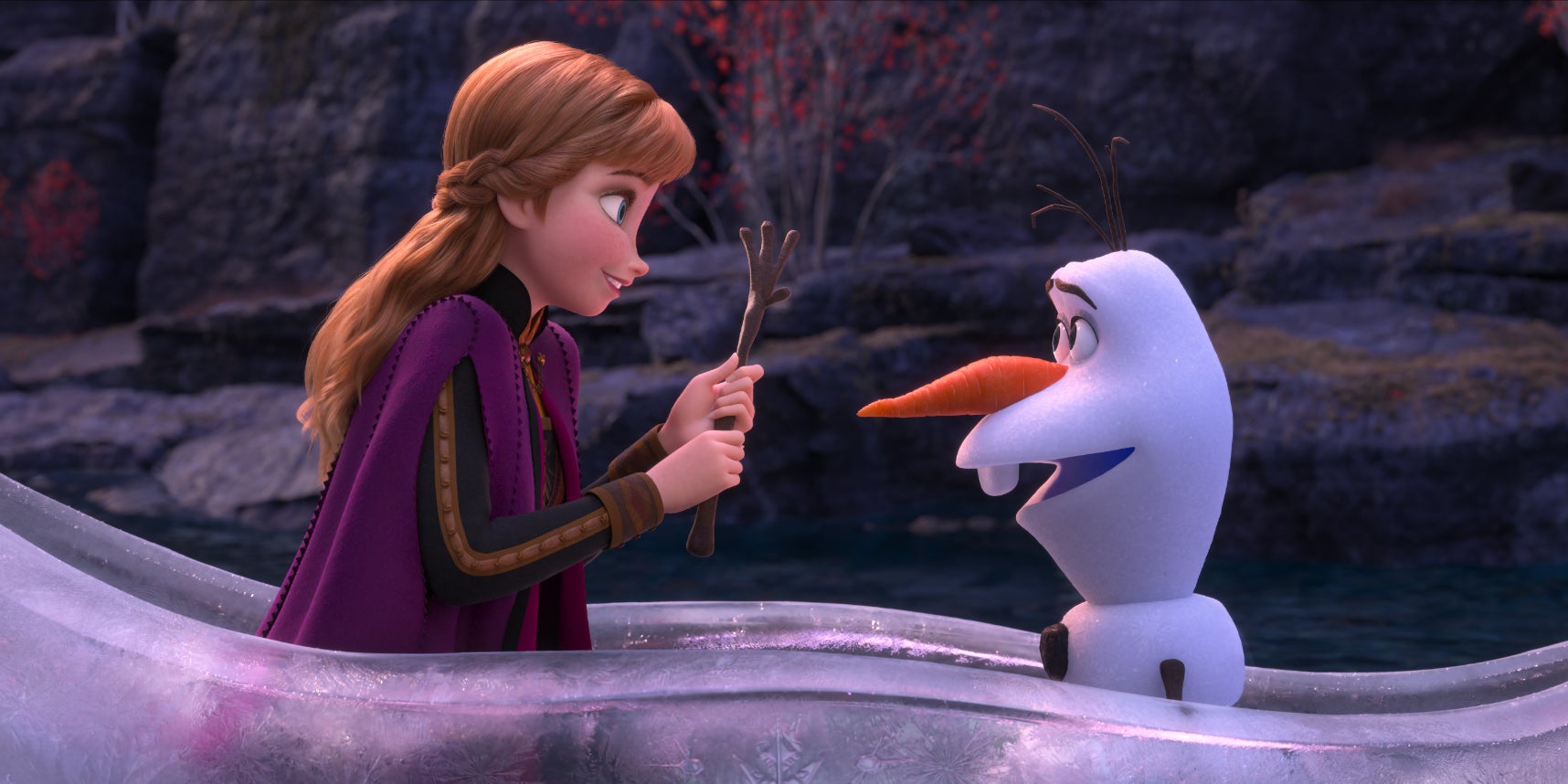 Anna et Olaf dans La Reine des Neiges 2.