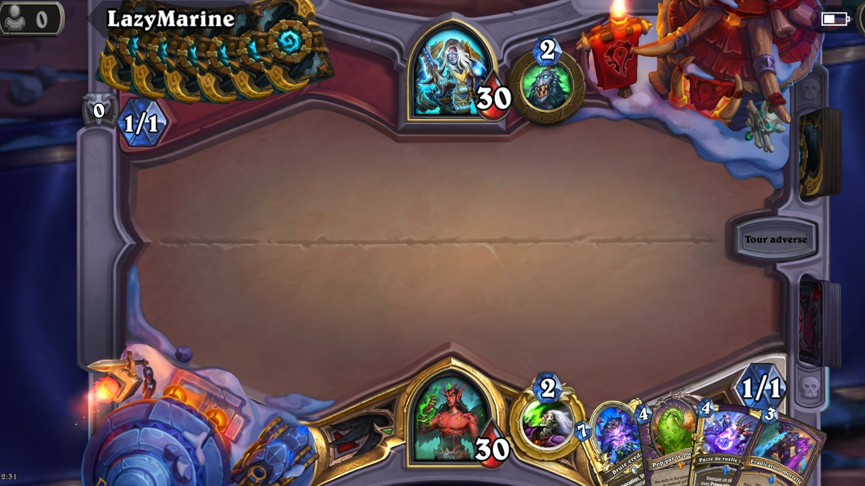 Hearthstone a pu tourner sans aucun ralentissement ou crash sur le Samsung Galaxy S24 FE.