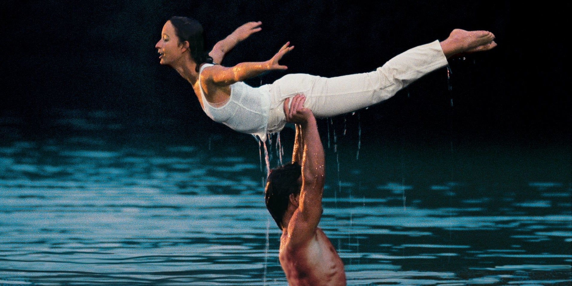Patrick Swayze et Jennifer Grey s'entraînent pour LA scène culte de "Dirty Dancing".
