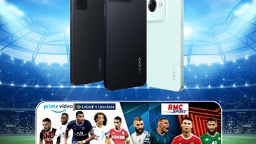 Du 1er au 30 septembre, 3 mois d'abonnement remboursés sur le pack RMC Sport + Prime Video + Pass Ligue 1 pour tout achat d'un smartphone de la série OPPO Reno8