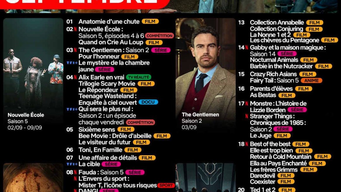Le programme de Netflix en septembre 2026 Le programme de Netflix en septembre 2026