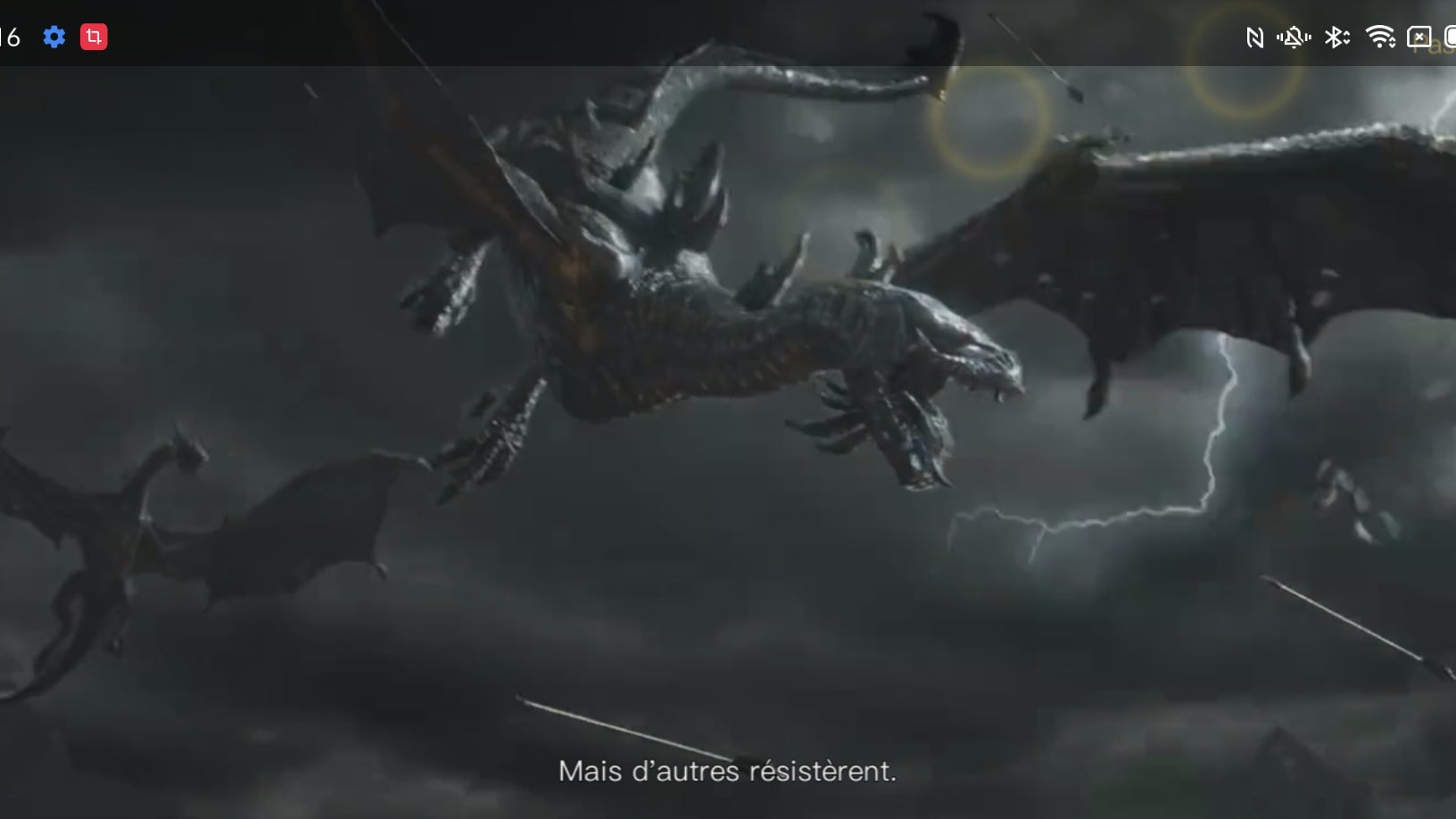 Les cinématiques de jeux vidéo tournent avec une fluidité optimale (capture d'écran OPPO Reno6 Pro)