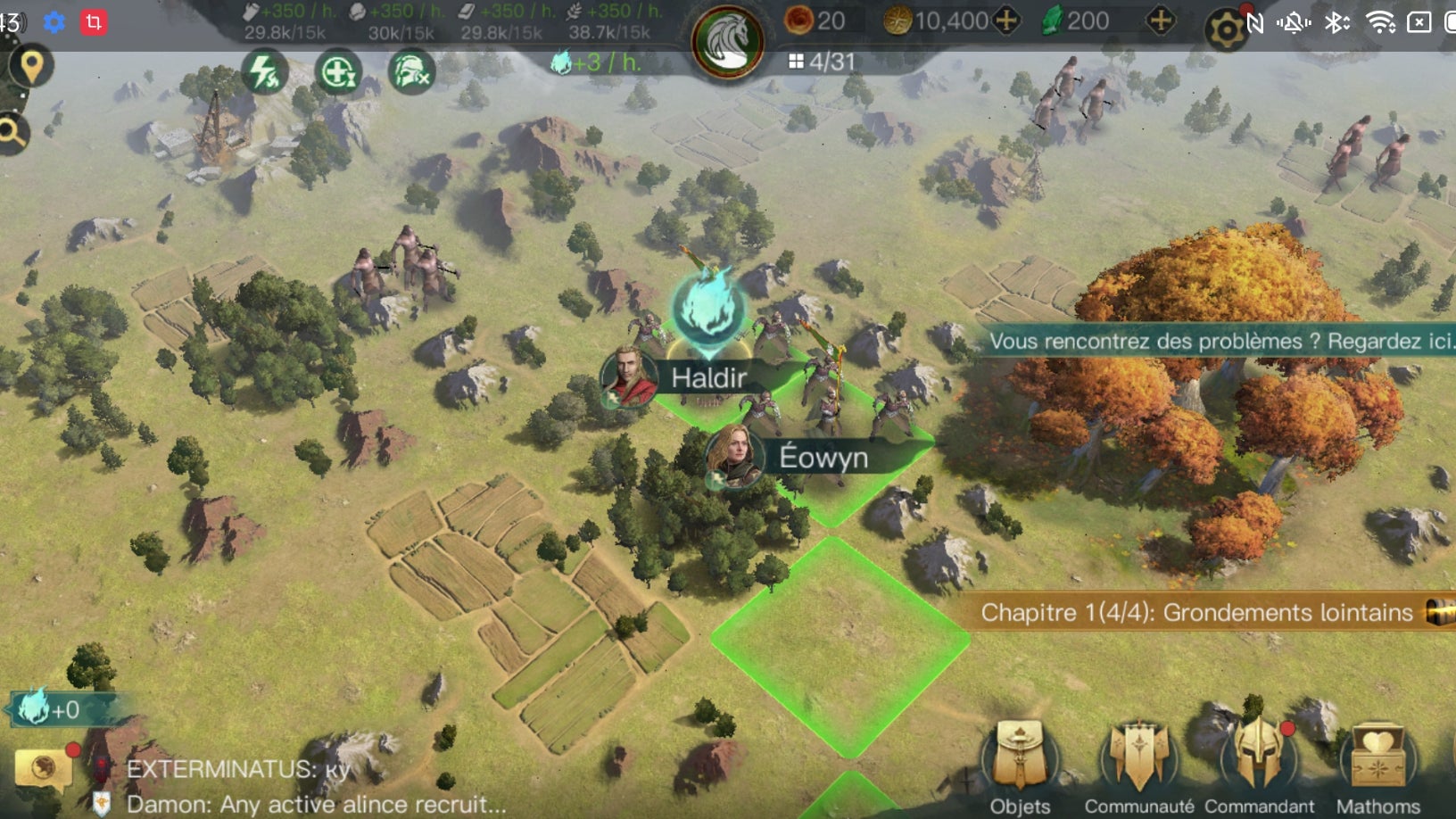 Un jeu exigeant comme Lords of the Rings : Rise to War tourne très facilement sur le OPPO Reno6 Pro (capture d'écran)