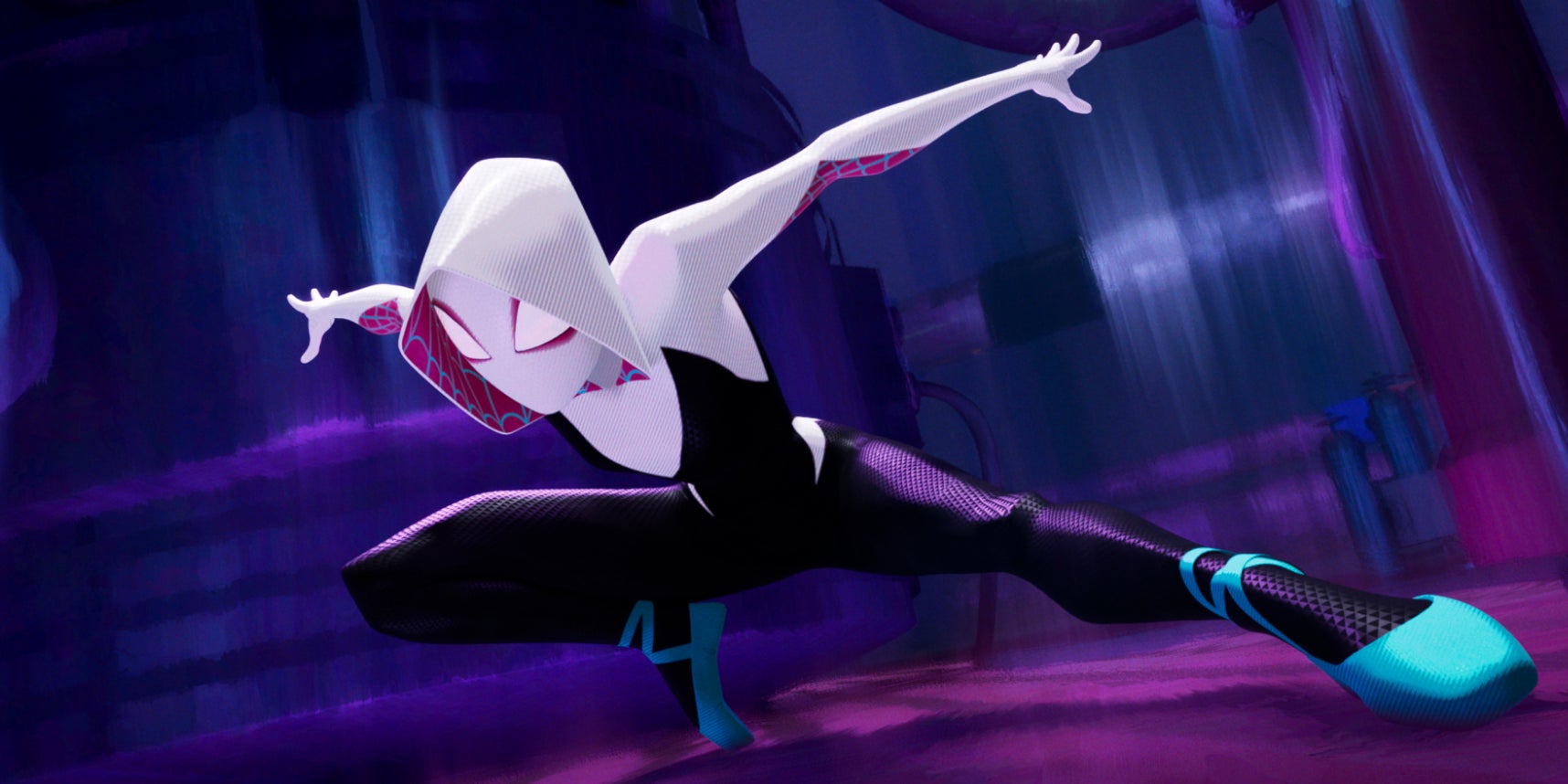 Spider-Gwen (doublée par Hailee Steinfeld), dans le film Spider-Man : New Generation.
