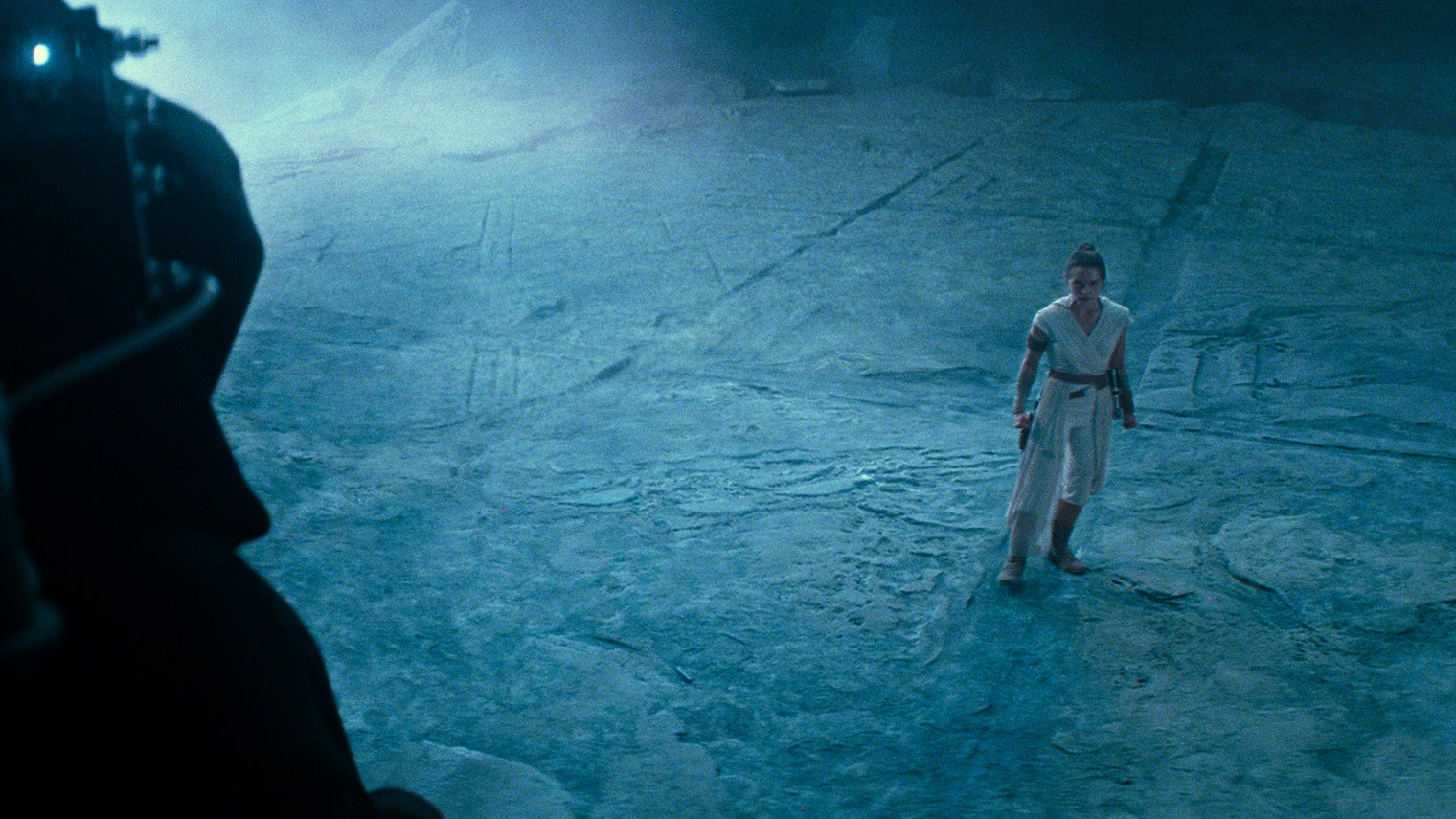 Rey face à Palpatine dans Star Wars IX : L'Ascension de Skywalker.