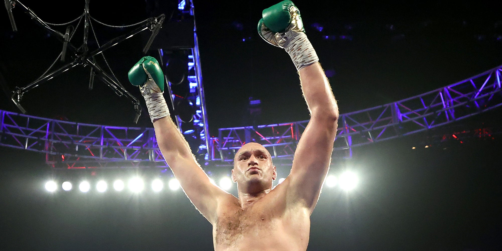 Tyson Fury, après sa victoire sur Deontay Wilder au MGM Grand Garden Arena de Las Vegas, le 22 février 2020.