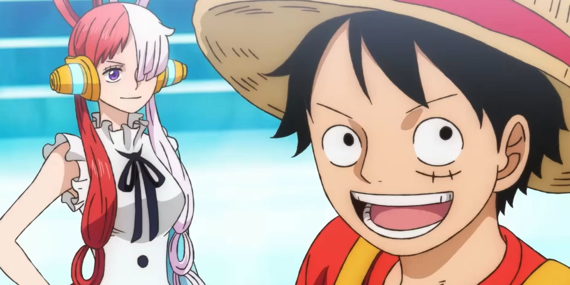 Uta (la fille de Shanks) et Luffy dans une scène de "One Piece Film - Red".