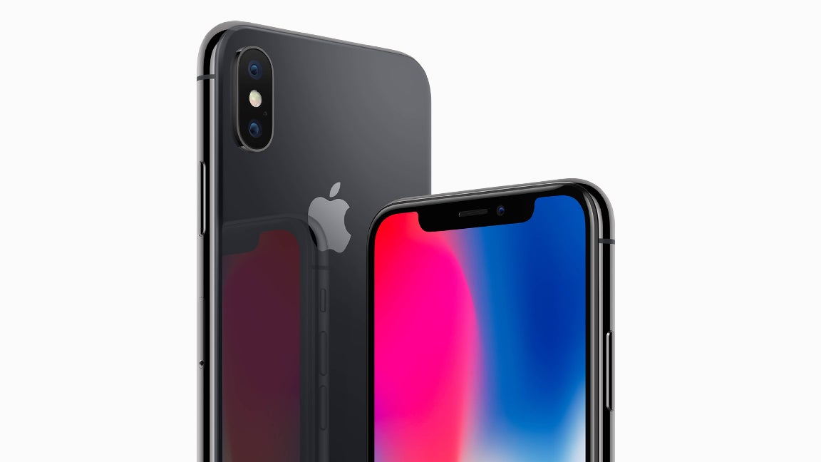 L'iPhone X, sorti en 2017, avec sa fameuse encoche en haut de l'écran.