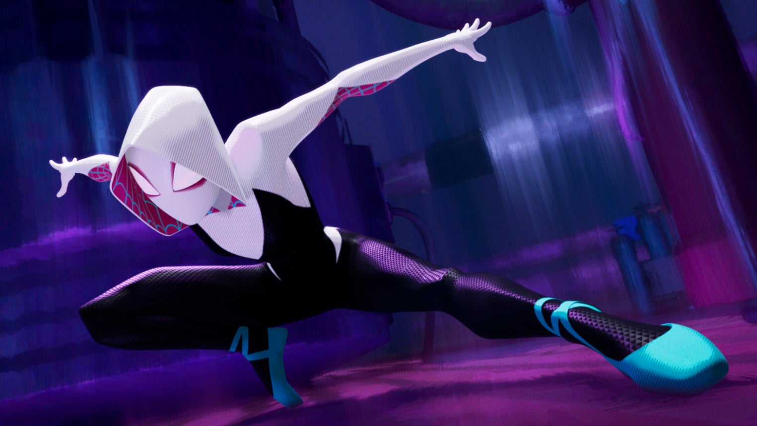Spider-Gwen (doublée par Hailee Steinfield), dans le film Spider-Man : New Generation.