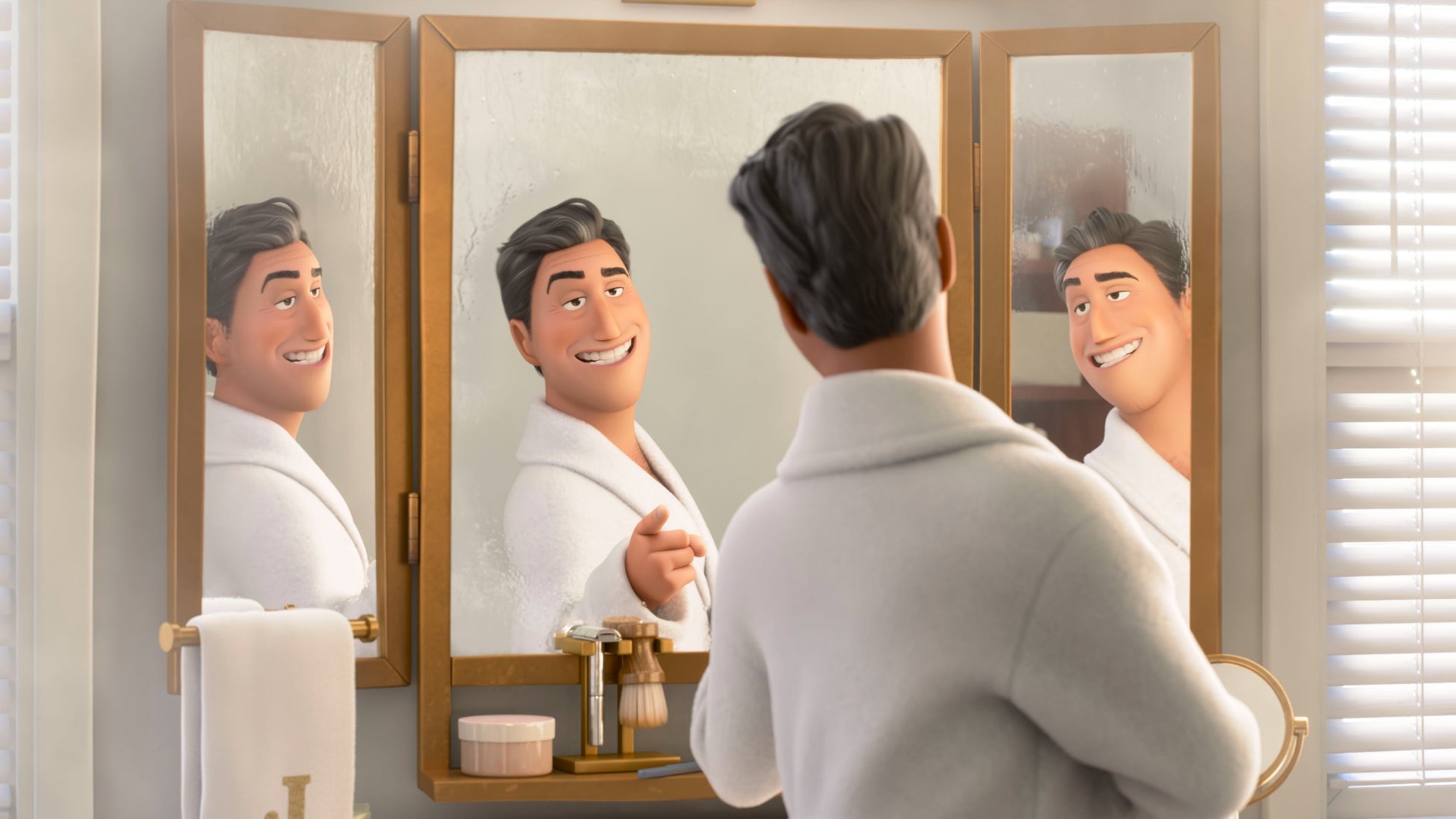 Le maire Jerry dans "Jumpers". Le maire Jerry dans "Jumpers".