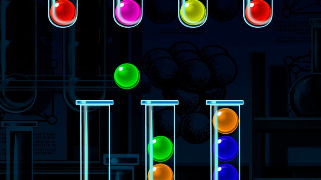 Dans Ball Sort Puzzle, il faut réussir à remplir les tubes à essai d'une seule couleur 