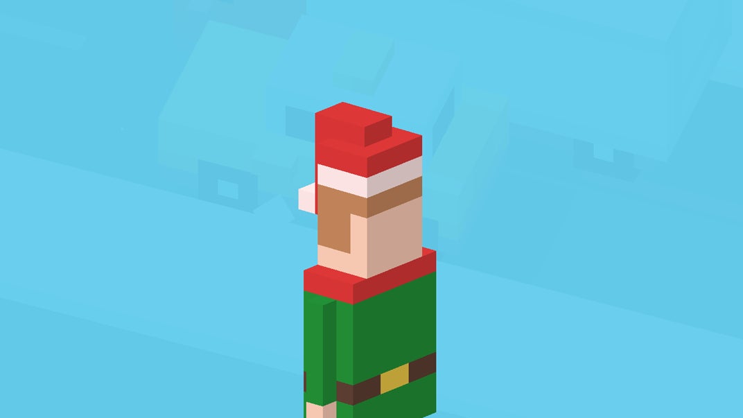 L'Elfe fait partie des nombreux personnages disponibles dans Crossy Road : Christmas